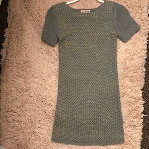 Gold and grey knit dress